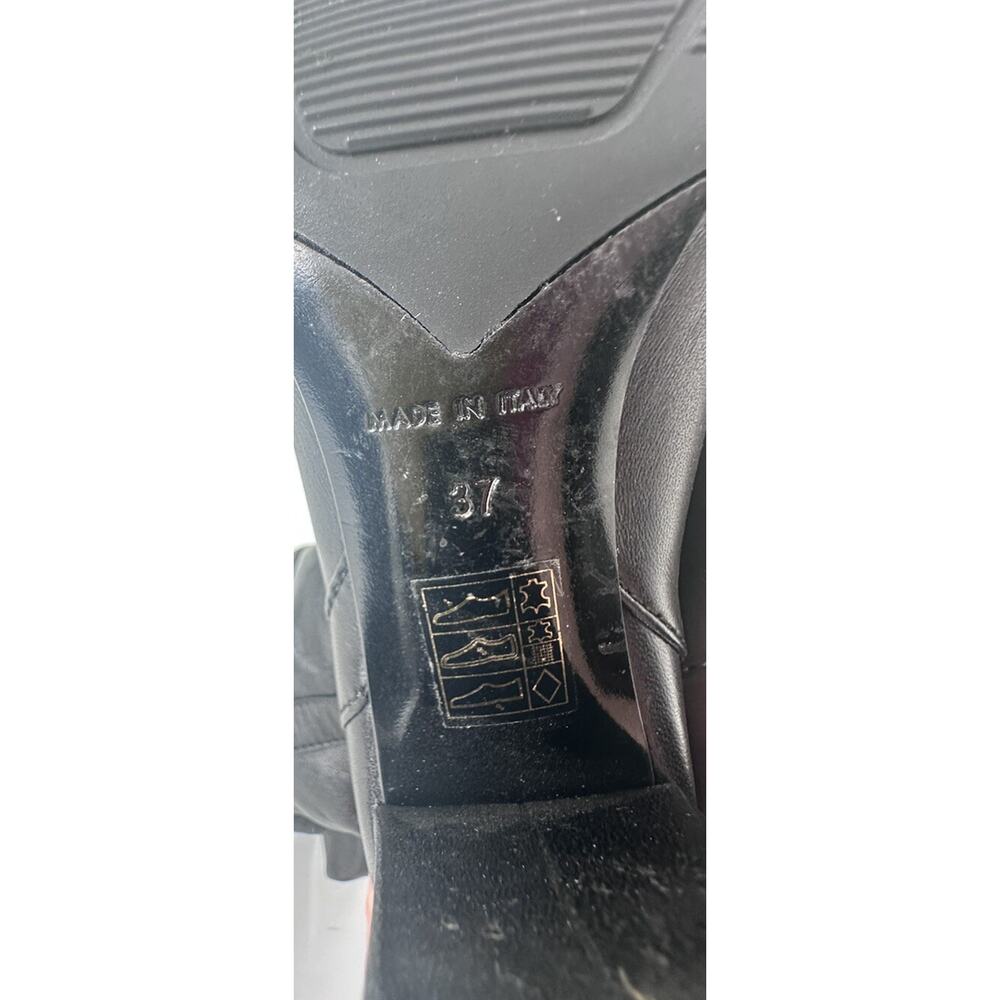 ⭐️ Chanel Black Leather Cap Toe Over The Knee Boots Sz 37 / 7 - Picture 8 of 16